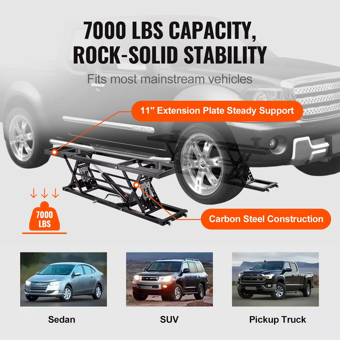 Portable Car Lift 7000 LBS Automatic Car Lift System Jack for Home Garage