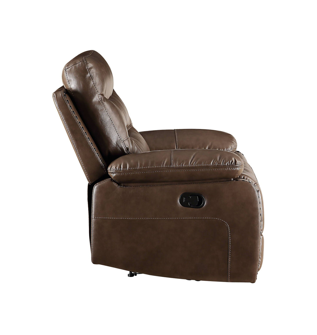 Aashi Leather Gel Match Recliner Loveseat with Manual Recline - Brown