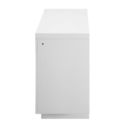 Electric Fireplace TV Stand with Multi-Color LED & 15 Temperature Settings - White