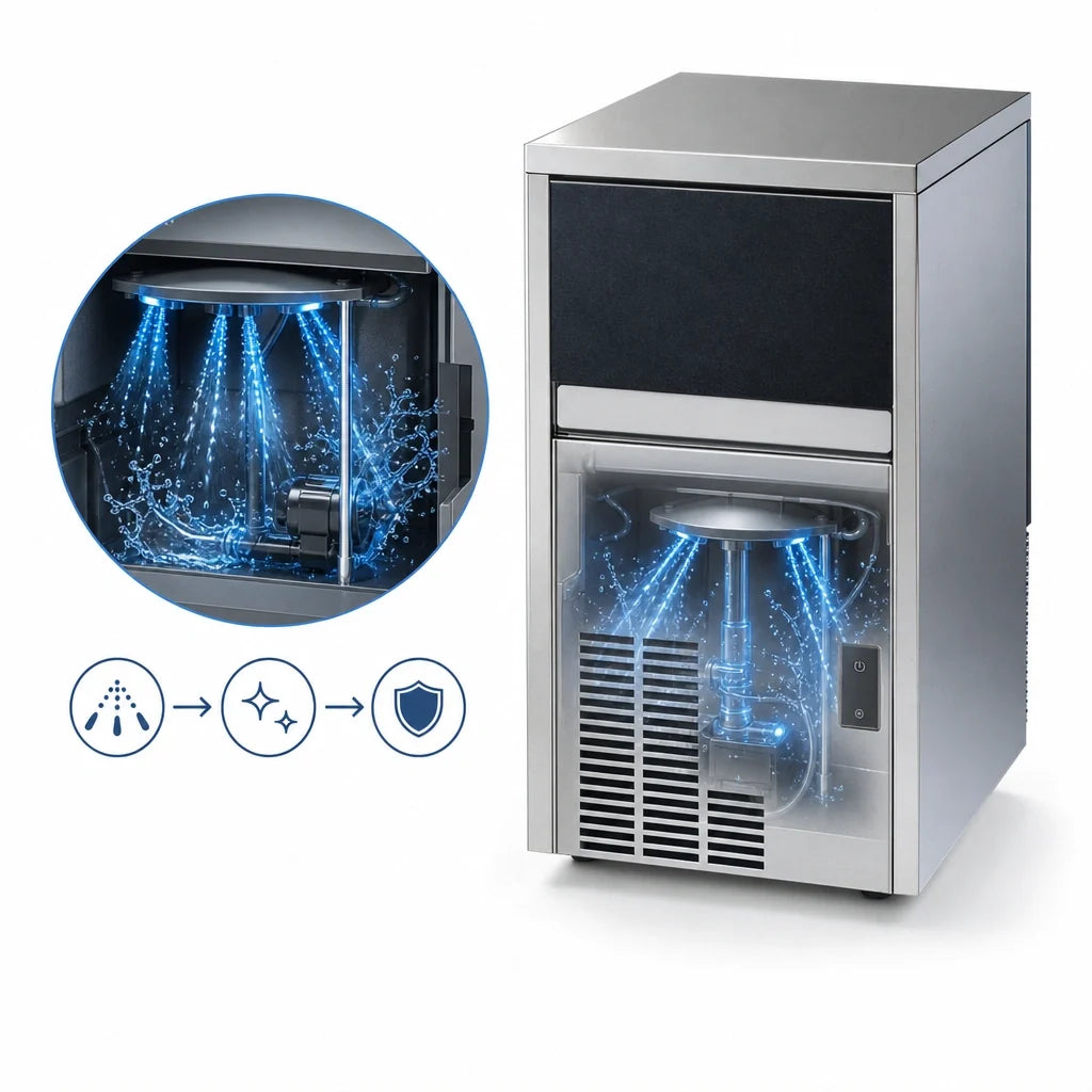 Eurodib Brema CB249ABHCAWS Undercounter Air-Cooled Cube Ice Machine with Bin, 65 lb/Day, 20 lb Storage, Stainless Steel