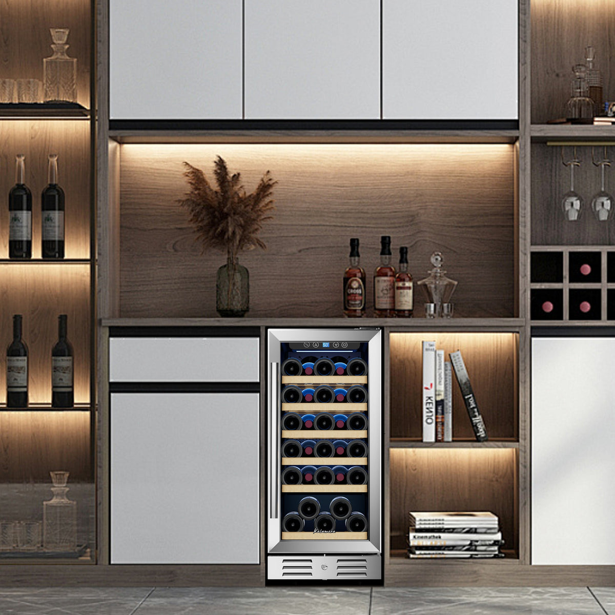 Kalamera 12'' Built-in 18 Bottle Wine refrigerator
