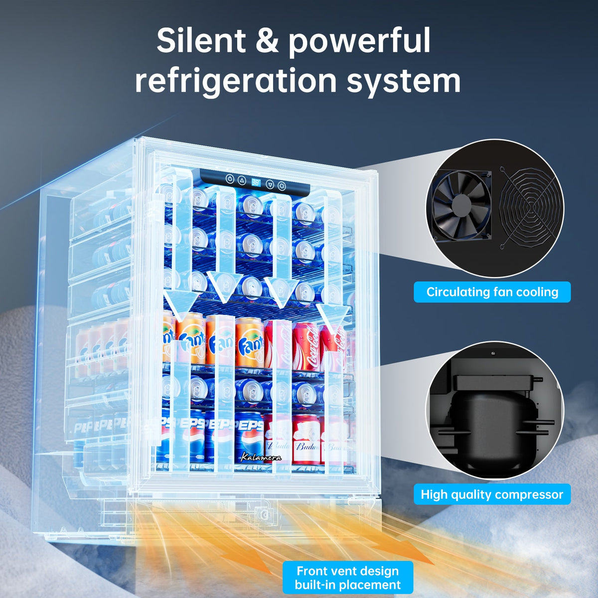 Kalamera 24" Built-in 175 Can Beverage Refrigerator