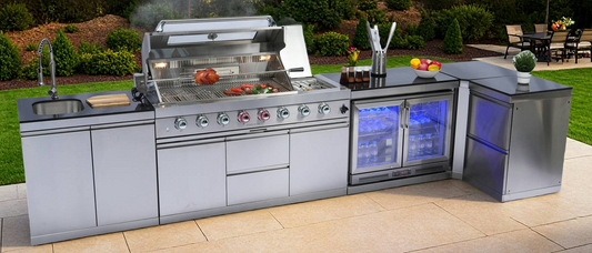 Deluxe Stainless Steel Gas Outdoor Kitchen Grill Island