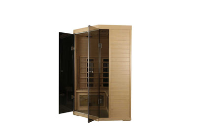 5-Person Hemlock Sauna with Far-Infrared Heating Panels - Natural Wood