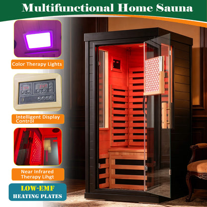 Aurelo 2-Person Low EMF Indoor Infrared Sauna With Red Light Therapy