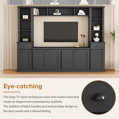 Minimalist Entertainment Wall Unit Set with Bridge