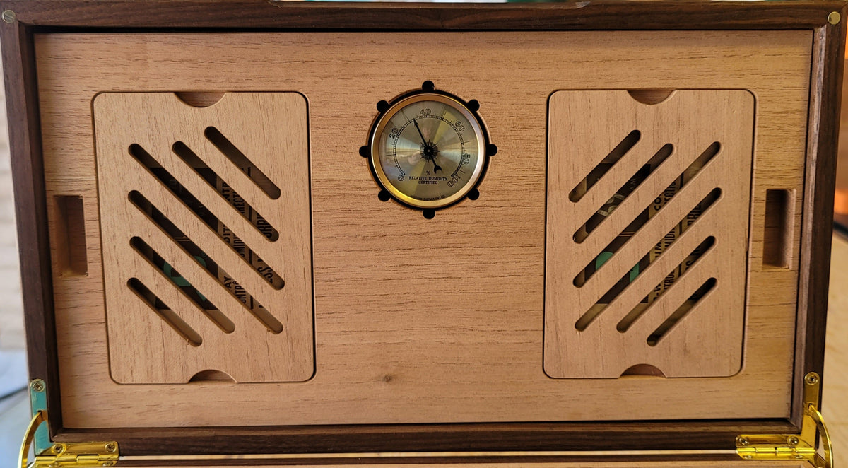 Zebrawood Cigar Humidor - Spanish Cedar Lined - 80 Count - Personalized Brass Engraving