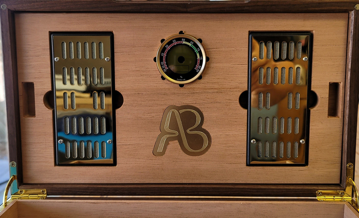Zebrawood Cigar Humidor - Spanish Cedar Lined - 80 Count - Personalized Brass Engraving
