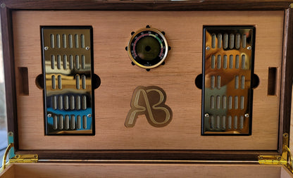 Zebrawood Cigar Humidor - Spanish Cedar Lined - 80 Count - Personalized Brass Engraving