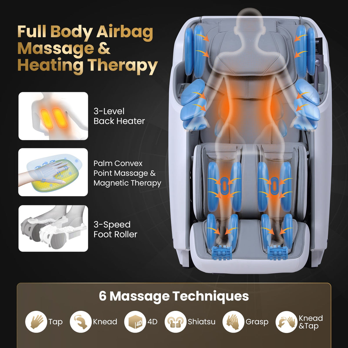 2025 Enjoyment 42 - Full Body Zero Gravity Massage Recliner with Airbags and Foot Rollers