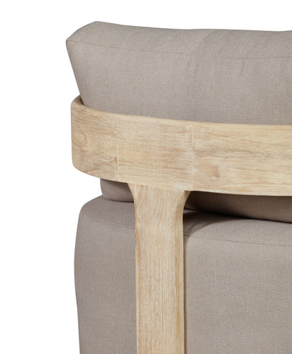 Eclipse Outdoor Solid Teak Wood Revolving Chair Natural Look - Gray Fabric
