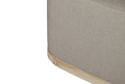 Eclipse Outdoor Solid Teak Wood Ottoman Natural Look - Gray Fabric