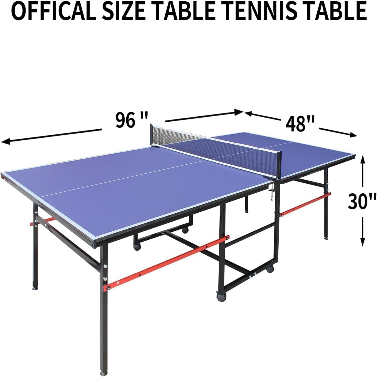 8FT Table Tennis Game Set | Professional Indoor/Outdoor Foldable Ping Pong Table with Waterproof Net, Single Player Playback Mode -Quick Assembly