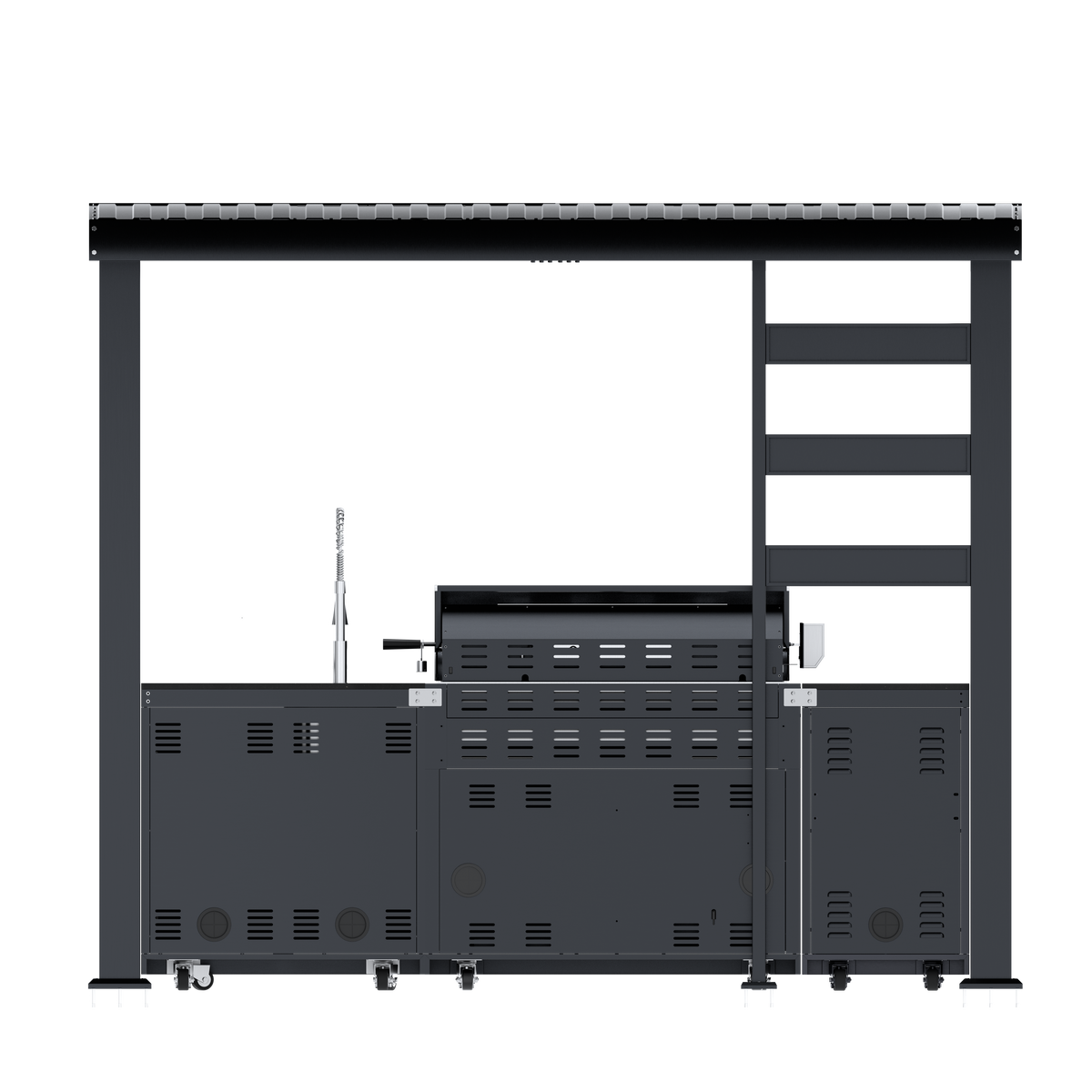 108-Inch 6-Burner Deluxe Stainless Steel Gas Outdoor Kitchen Grill