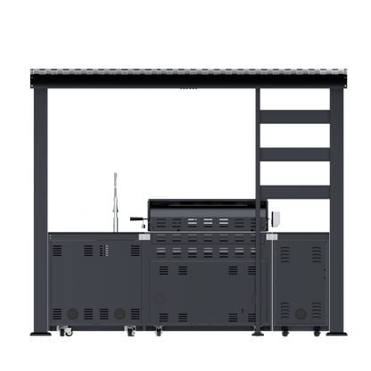 108-Inch 6-Burner Deluxe Stainless Steel Gas Outdoor Kitchen Grill