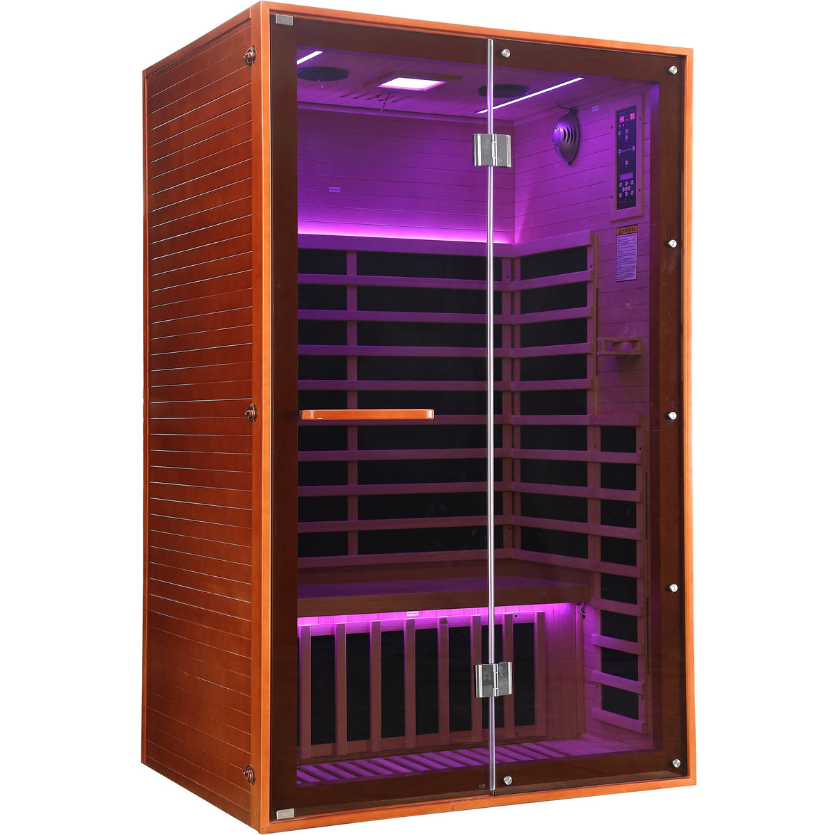 Double Sauna Room with 7 Carbon Heating Plates - Canadian Hemlock