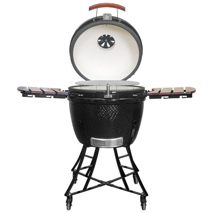 Kalamera 24” Ultimate Outdoor Ceramic Grill Kamado with Cart and Side-wings