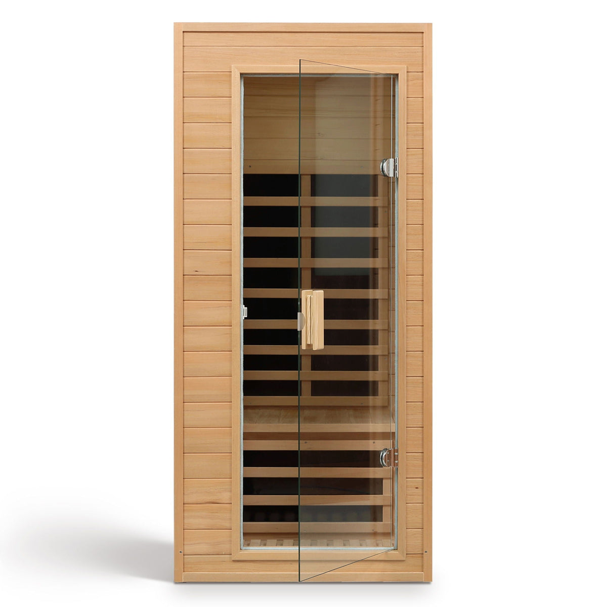 Hemlock Far Infrared Roof Embedded Indoor Sauna Room with LCD Controls - Light Brown