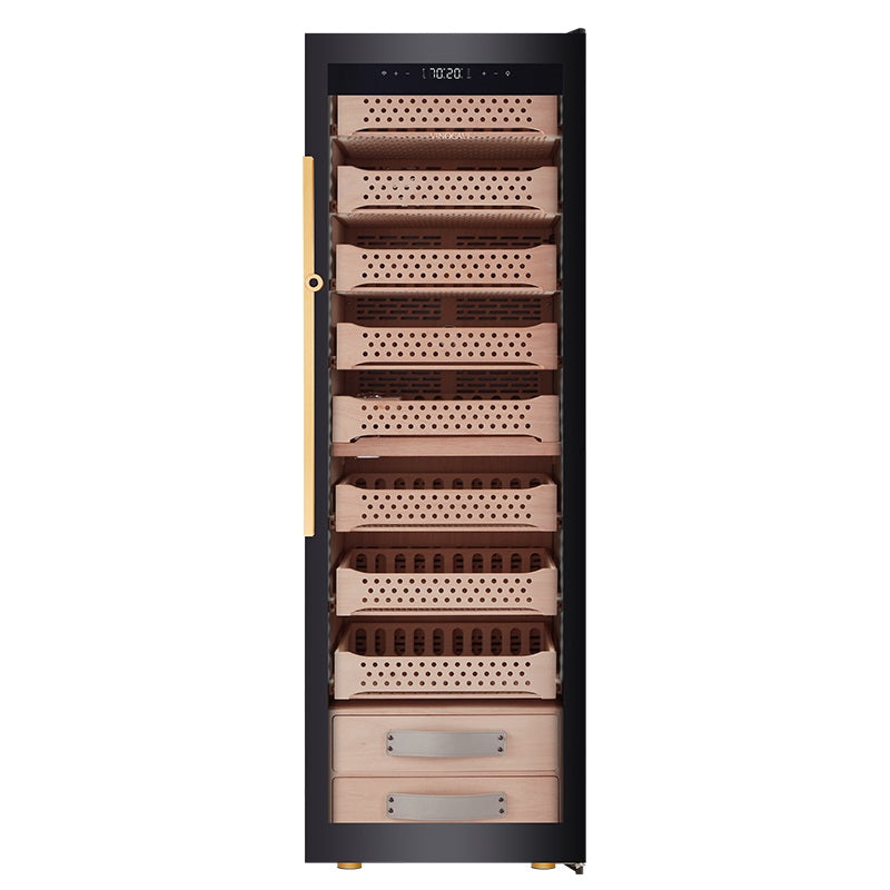 Afidano 2500 Count Cigar Humidor Electric, Temperature and Humidity Control and Spanish Cedar Drawers