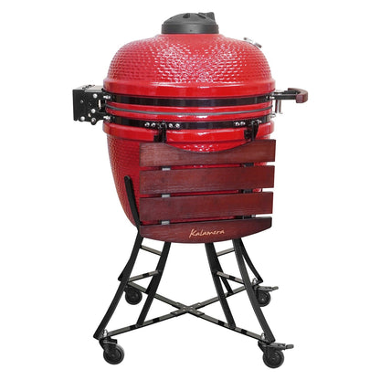 Kalamera 24” Ultimate Outdoor Ceramic Grill Kamado with Cart and Side-wings
