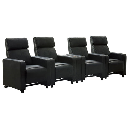 Toohey Upholstered Tufted Recliner Living Room Set Black