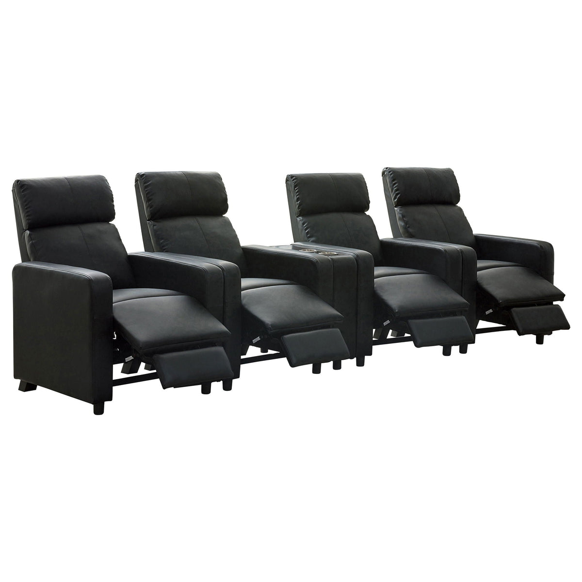 Toohey Upholstered Tufted Recliner Living Room Set Black
