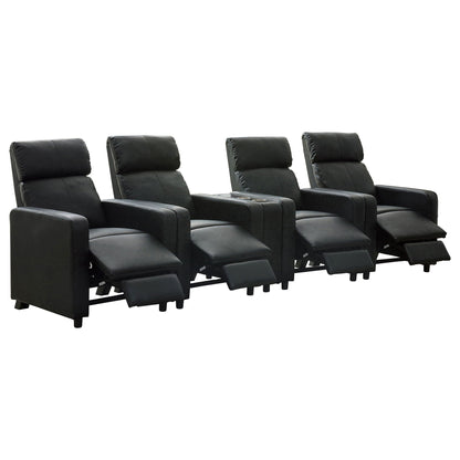 Toohey Upholstered Tufted Recliner Living Room Set Black