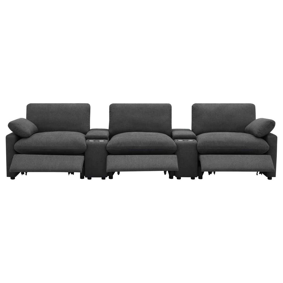 Collins 5-Piece Power Reclining Home Theater Seating Dark Grey