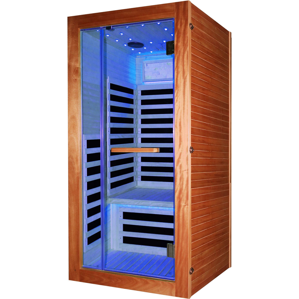 American White Oak Single Person Sauna Room with LED Lighting