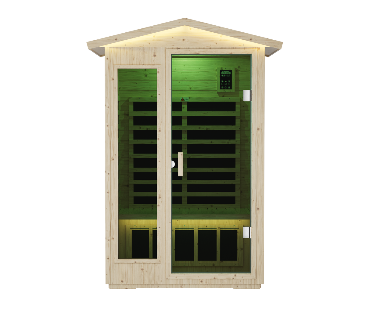 Far Infrared Sauna Room with Digital Controls - Wood and Glass