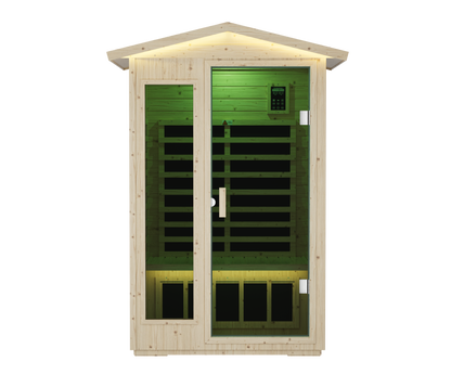 Far Infrared Sauna Room with Digital Controls - Wood and Glass