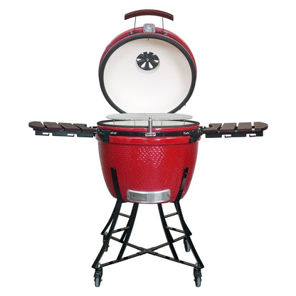 Kalamera 24” Ultimate Outdoor Ceramic Grill Kamado with Cart and Side-wings