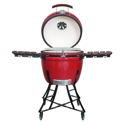 Kalamera 21” Ultimate Outdoor Ceramic Grill Kamado with Cart and Side-wings