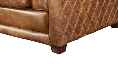 Waco Rustic Modern Sofa - Light Brown Leather