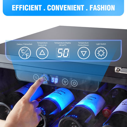 Kalamera 50 Bottle Compressor Wine Refrigerator Single Zone with Touch Control