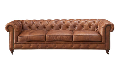 Century Chesterfield Sofa - Bark Brown Leather | Crafters And Weavers