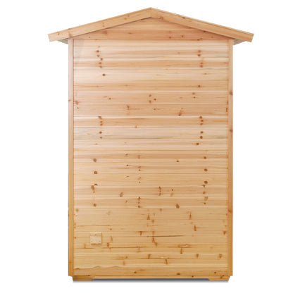 Two Person Far Infrared Sauna Room with Bluetooth and LED Lighting - Natural Old Fir
