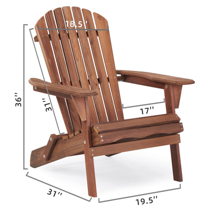 Hemlock Wood Outdoor Folding Adirondack Chair Set of 2