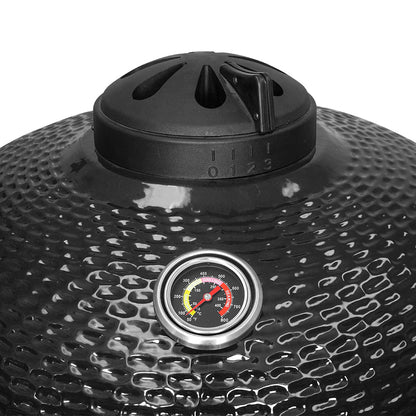 Kalamera 21” Ultimate Outdoor Ceramic Grill Kamado with Cart and Side-wings