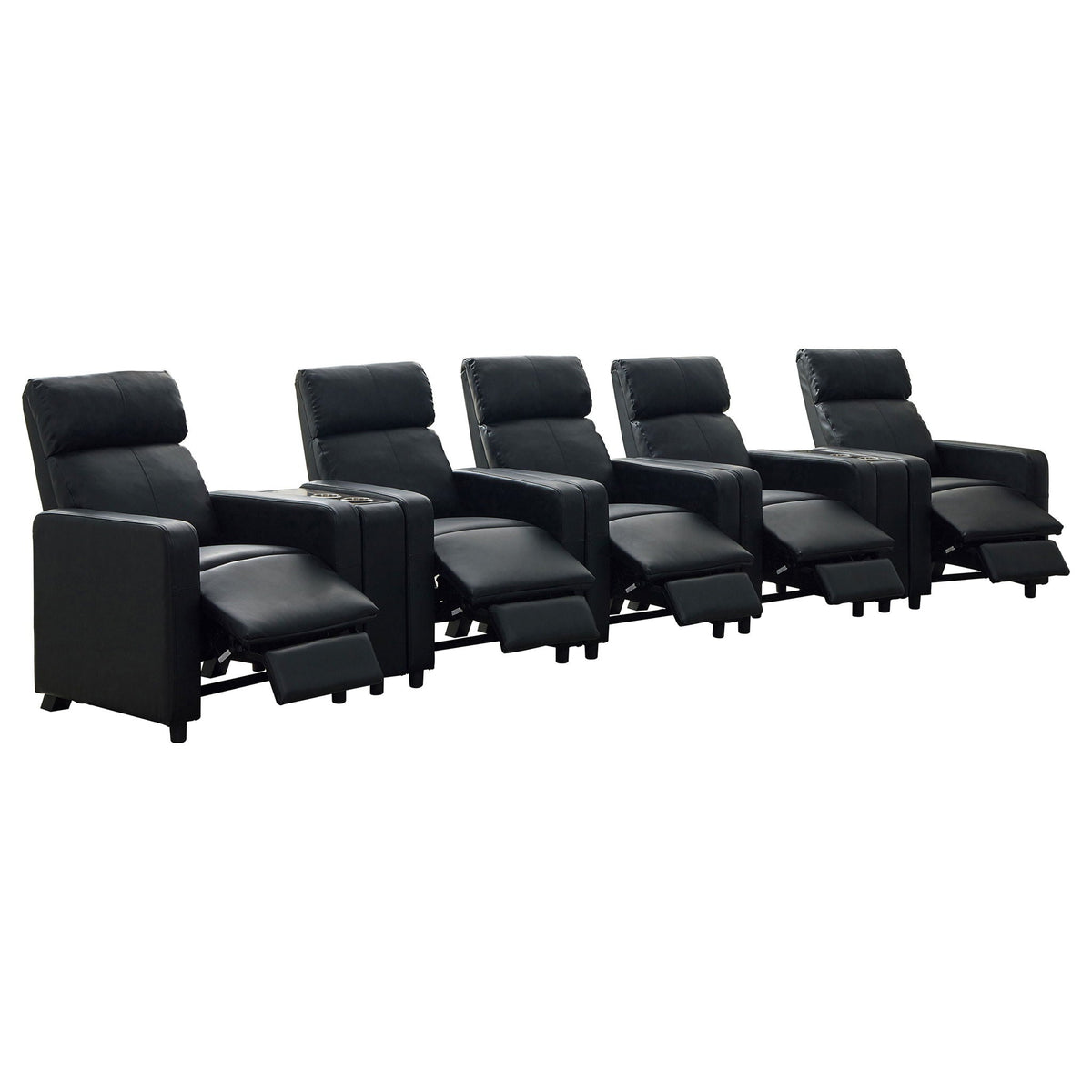 Toohey Upholstered Tufted Recliner Living Room Set Black