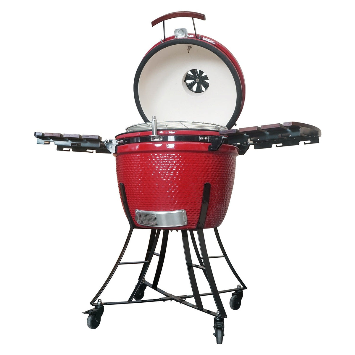 Kalamera 24” Ultimate Outdoor Ceramic Grill Kamado with Cart and Side-wings