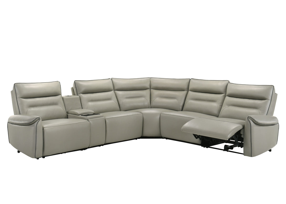 Jayke Top Grain Leather Match Power Motion Sectional Sofa