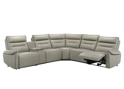 Jayke Top Grain Leather Match Power Motion Sectional Sofa