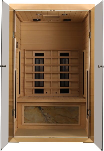 Two Person Hemlock Wood Far-Infrared Sauna Room with Digital Control Panel