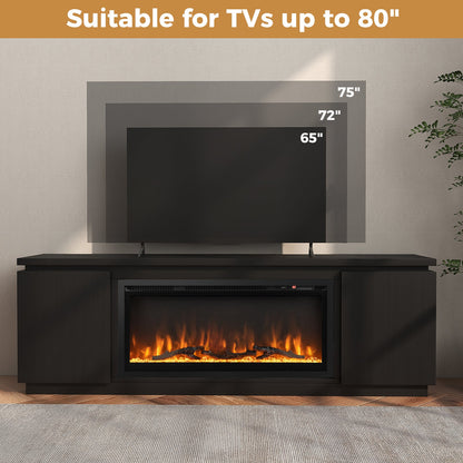 Fireplace TV Stand for TVs up to 80 Inch with 3 Adjustable Shelves