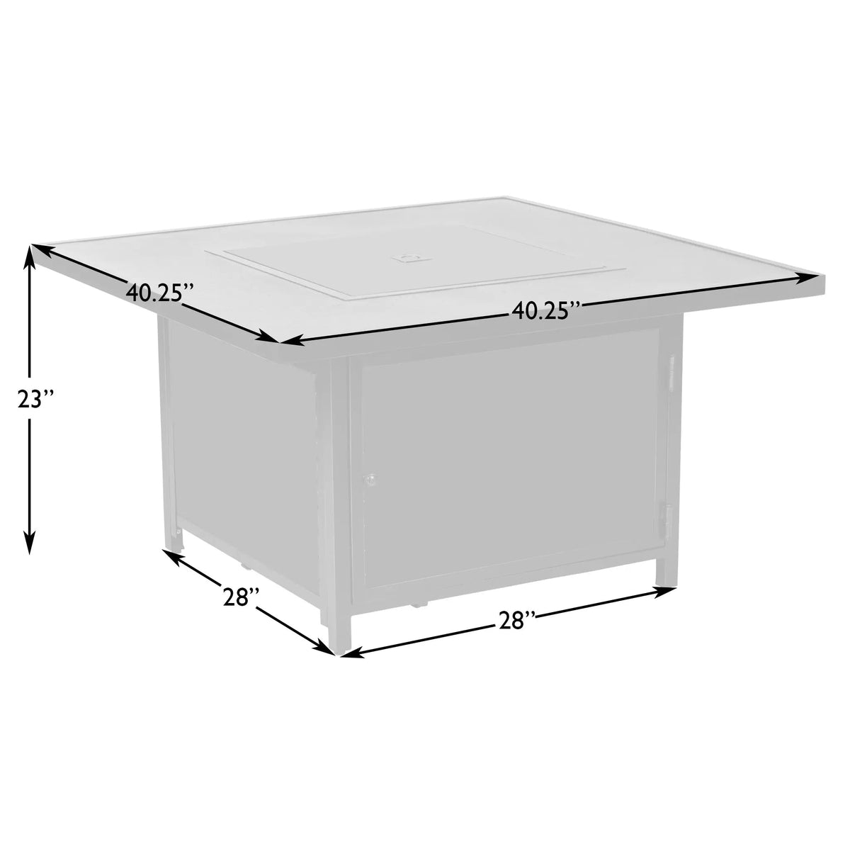 Langhorne 40" Square Woodgrain Aluminum Convertible Gas Fire Pit Table