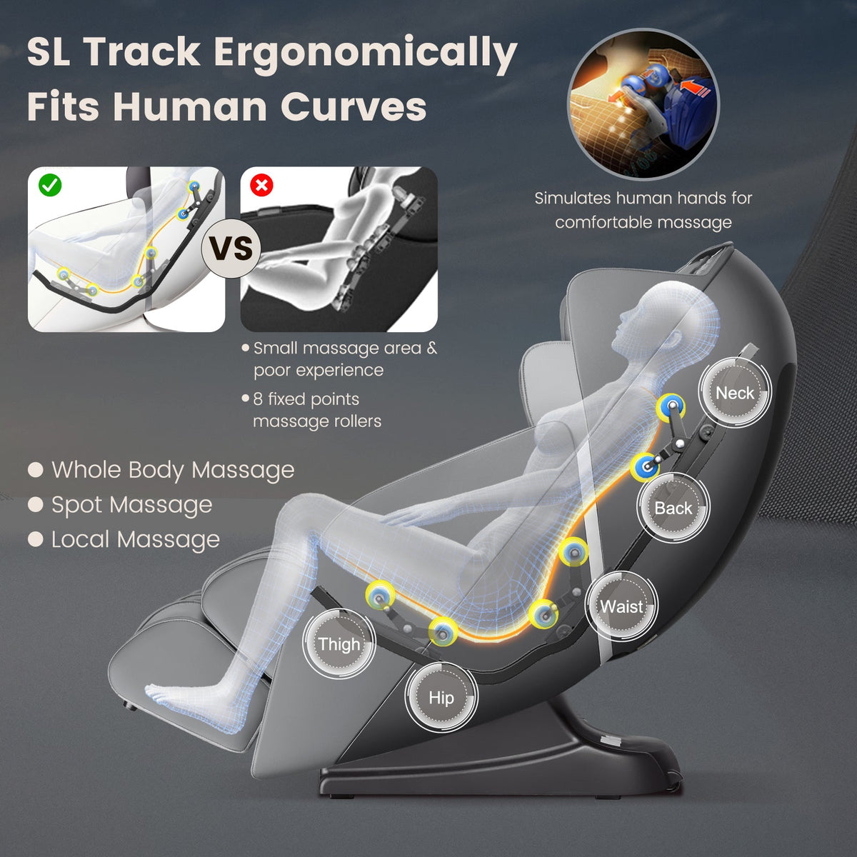 Provox 27-Comfort Full Body Massage Chair with SL Track Airbags Heating