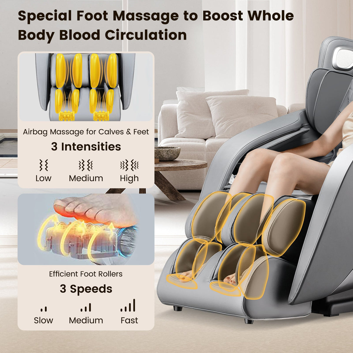Provox 27-Comfort Full Body Massage Chair with SL Track Airbags Heating