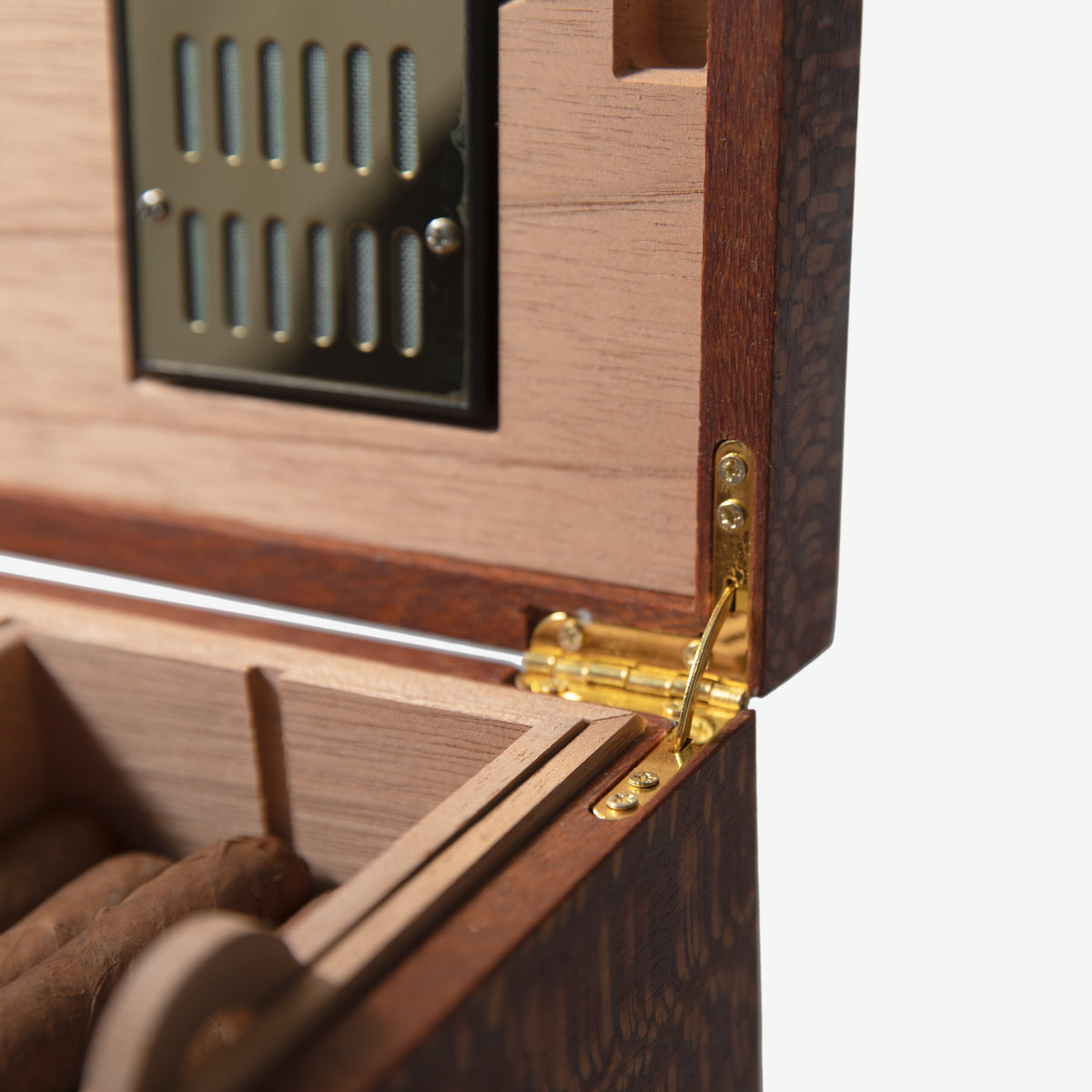 Lacewood Cigar Humidor - Spanish Cedar Lined - 80 Count - Personalized Brass Engraving