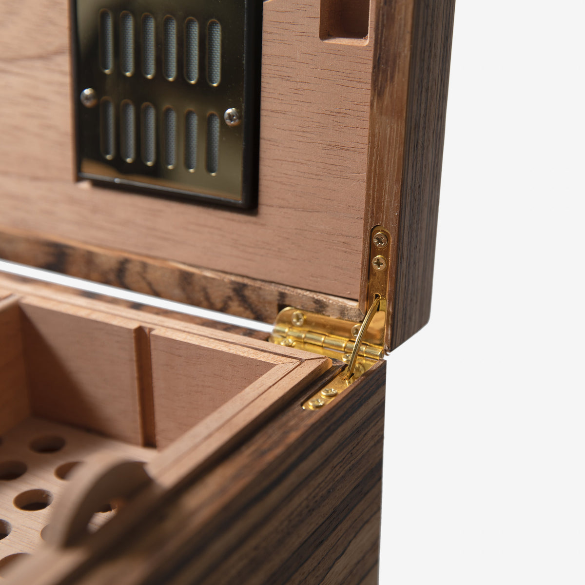 Zebrawood Cigar Humidor - Spanish Cedar Lined - 80 Count - Personalized Brass Engraving